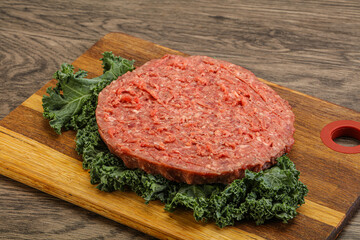 Raw beef burger cutlet for burger