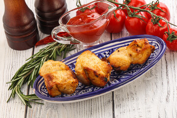 Chicken breast shashlik - grilled meat