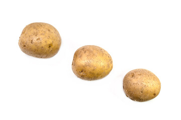 Fototapeta premium Potato isolated on white background. View from above. Flat layout.
