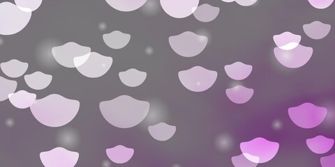 Light Purple vector pattern with circles, stars.