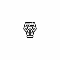 Ancient Mummy Tomb outline style icon and illustration