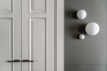 Closeup view at globe form light lamps