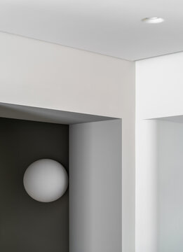 Closeup view at globe form white lamp