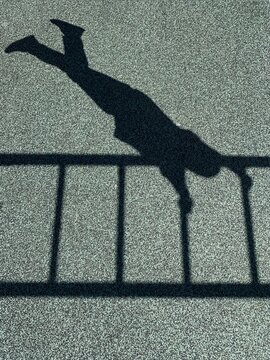 Shadow of a child playing