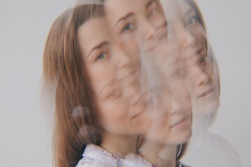 Surreal multi exposure portrait - mental health concept 