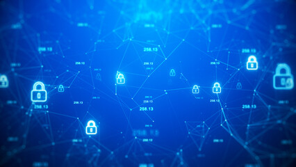 Obraz premium Security connect network background.