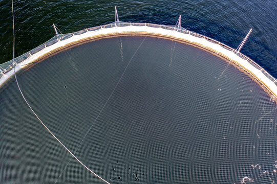 Aerial view of fish farm in County Donegal - Ireland