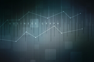 Business Growth graph on technology background, Futuristic raise arrow chart digital transformation abstract technology background. Big data and business growth currency stock and investment economy