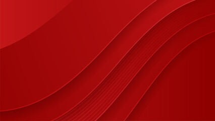 Abstract curve wavy lines pattern technology on red gradients background
