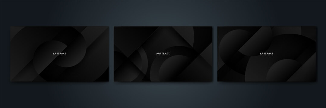 Set of Dark gradient Abstract luxury grey design background