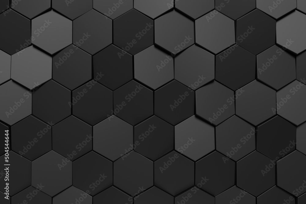 Poster modern tile wall. darkness background design. 3d rendering.