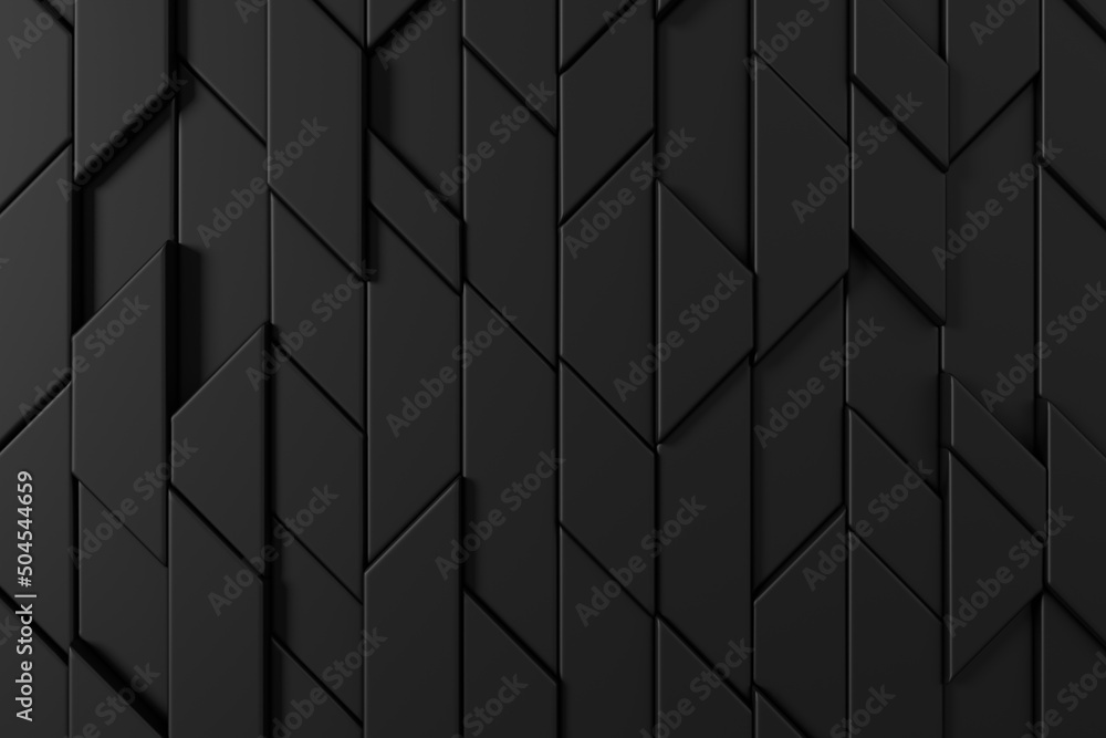 Poster modern tile wall. darkness background design. 3d rendering.
