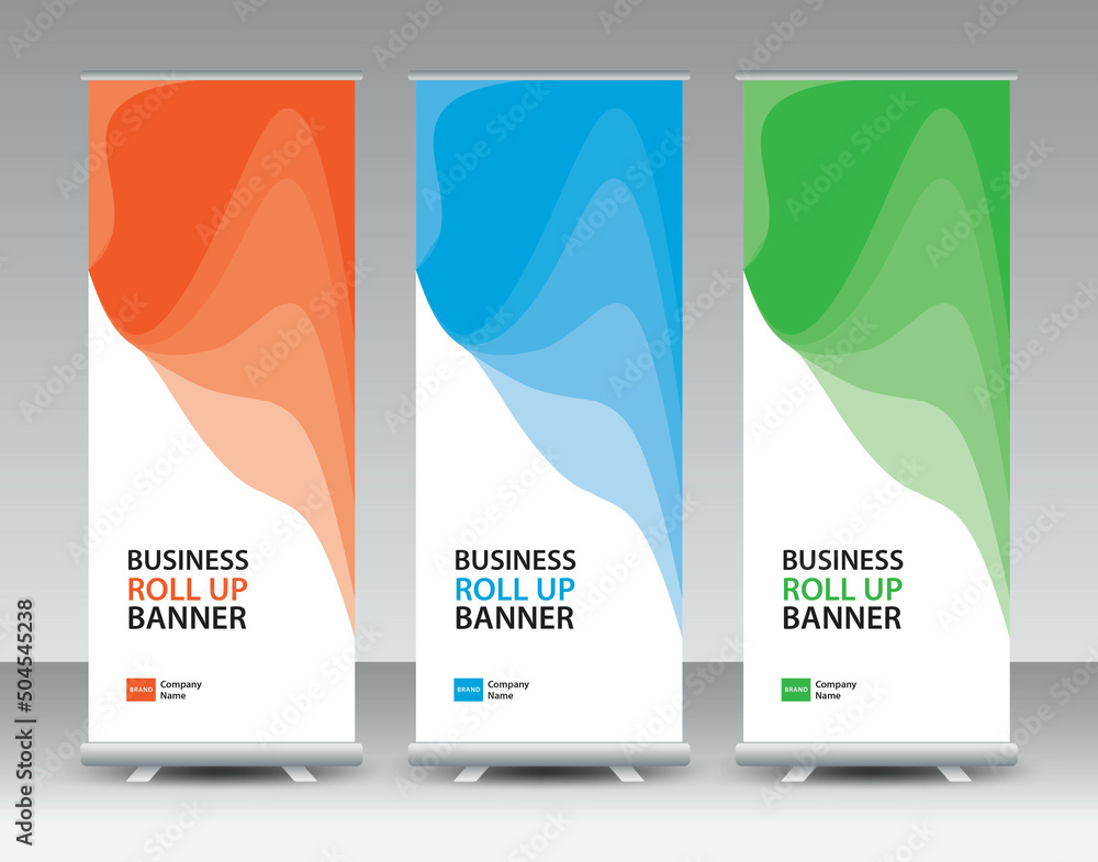 Wall mural Business Roll Up banner design, Roll Up Banner template, Sale banner stand or flag design layout, Standee Design, Presentation, poster, flyer, ads, Modern Exhibition Advertising, vector illustration