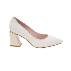 Stylish elegant trendy designer fashionable summer spring 2022 eco leather women's heeled shoes isolated