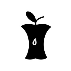 Jabłko ogryzek - ikona wektorowa - obrazy, fototapety, plakaty