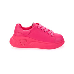 Stylish elegant trendy designer fashionable summer spring 2022 eco leather women's sneakers shoes isolated