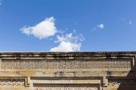 Quarry wall of the archaeological zone of Mitla 