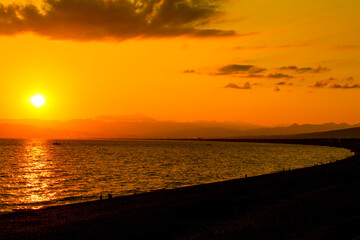 駿河湾と夕焼け