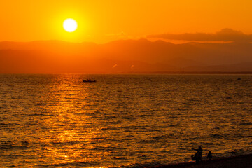 駿河湾と夕焼け