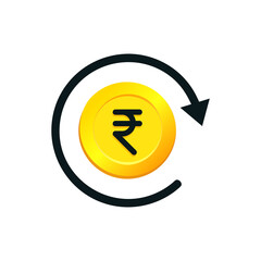 Indian rupee cashback. Vector illustration