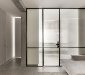 Contemporary interior of room with light walls