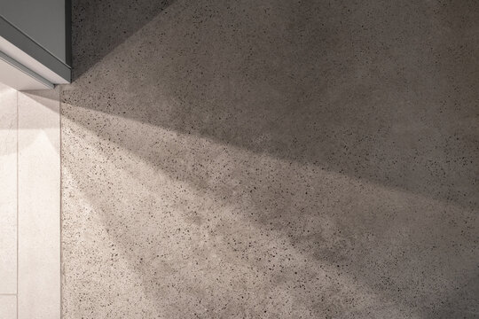Top view at textured floor surface with rays of light