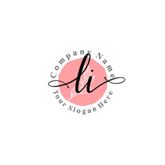 LI signature logo template vector
