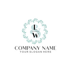 LW Beauty vector initial logo