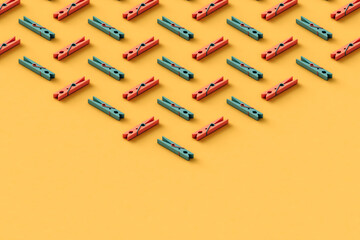 triangle compositon with colorful clothespin