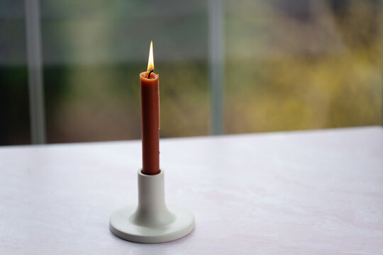 Candle in candle holder