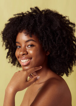 Beauty Portrait Of Black Latin Cuban Girl with Natural Afro Hair