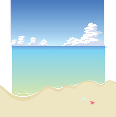 夏の海のイラスト　縦型
