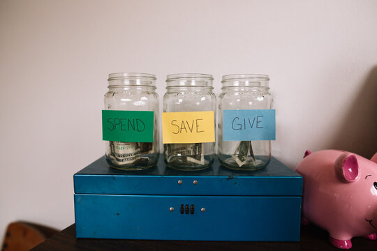 Spend Save And Give Jars