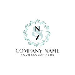 NZ Beauty vector initial logo