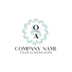 OA Beauty vector initial logo