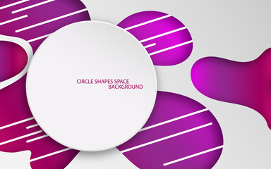 Fototapeta premium White circle shapes paper background. illustration vector design papercut, geometric round, presentation creative wallpaper brochure.