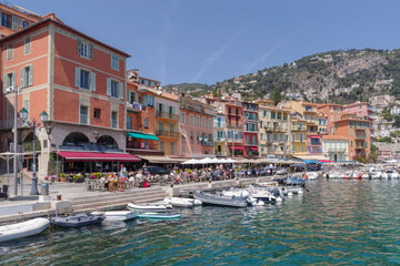 Villefranche-sur-mer old town, French Riviera - obrazy, fototapety, plakaty