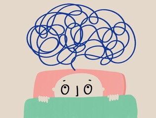 Mental health problems to sleep illustration