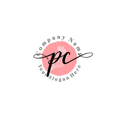 PC signature logo template vector