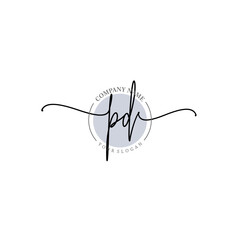 PD signature logo template vector