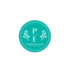 PE Beauty vector initial logo