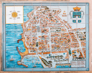 Old map of Antibes