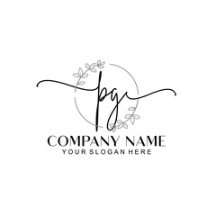 PG signature logo template vector