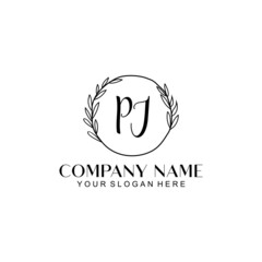 PJ Beauty vector initial logo