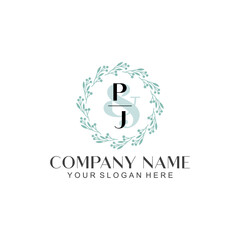 PJ Beauty vector initial logo