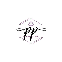 PP signature logo template vector