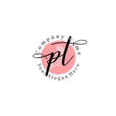 PT signature logo template vector