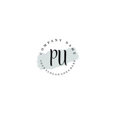 PU Beauty vector initial logo
