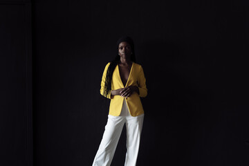 portrait of a girl in a yellow jacket