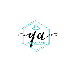 QA signature logo template vector
